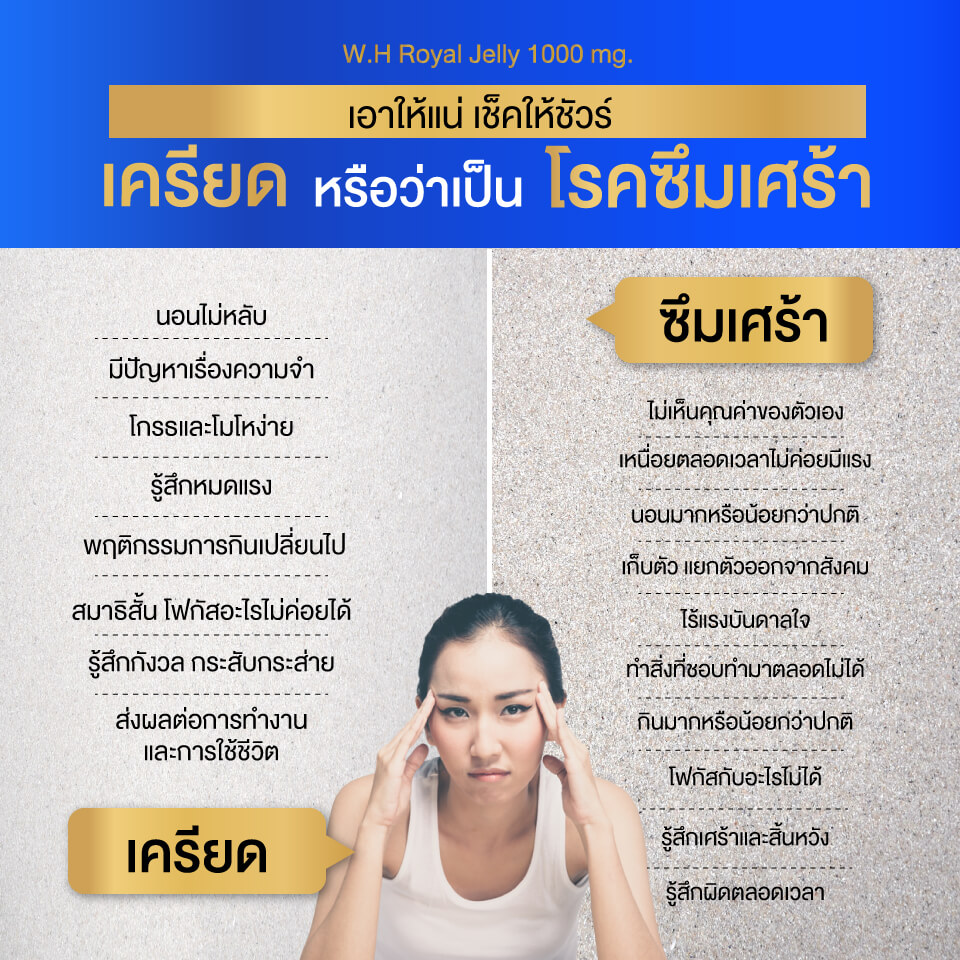 เช็คให้ชัวร์ เอาให้แน่ เครียดหรือว่าเป็นโรคซึมเศร้า